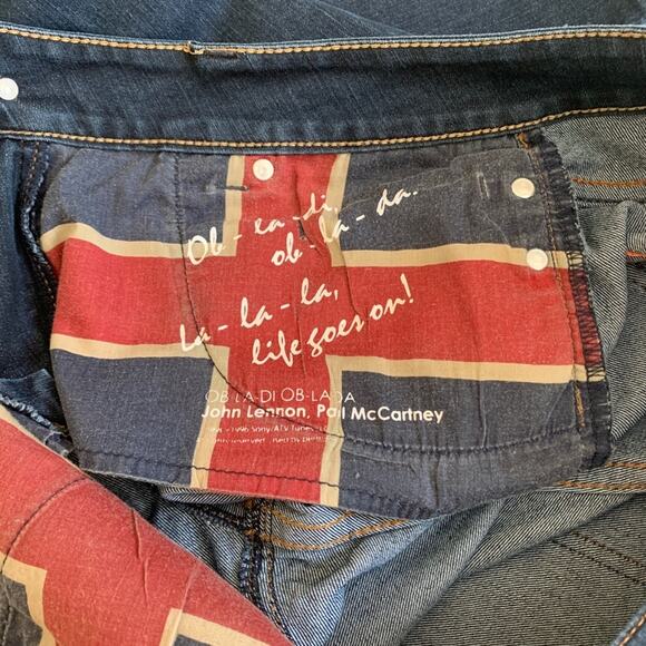 Liverpool Blue Wash Mid Rise Back Button Flap Pockets Straight Jeans Size 6 - Picture 9 of 10